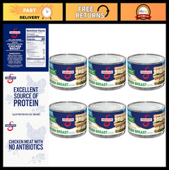 Premium Chunk Canned Chicken Breast in Water, 12.5 OZ Can, Low Sodium, Pack of 6