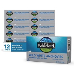 Sustainably Sourced Wild Anchovies in Water – Great Protein Snack (Pack of 12)