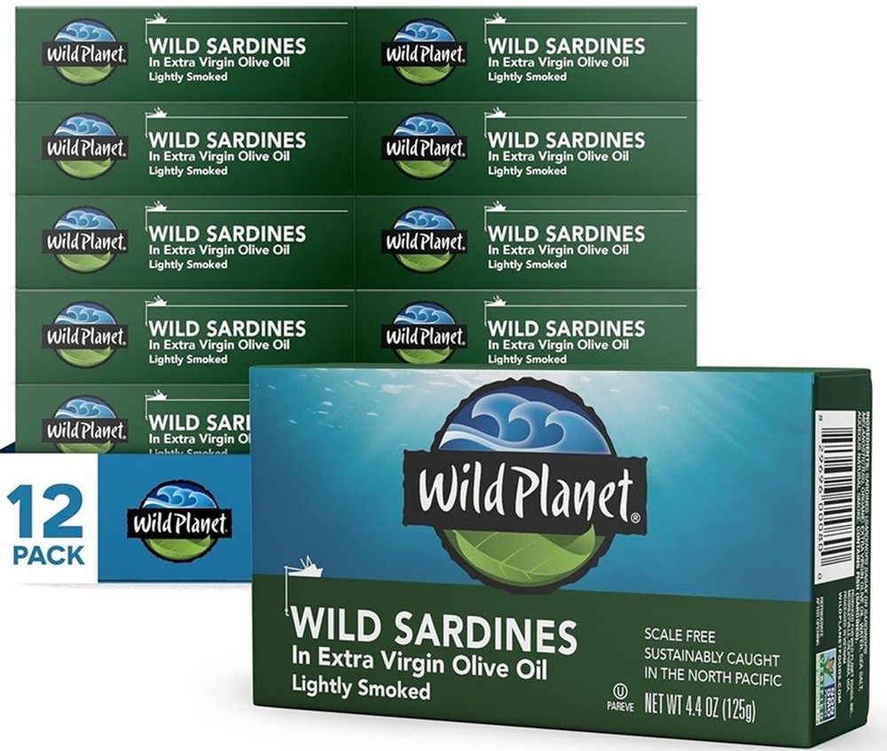 Wild Pacific Tinned Sardines In Extra Virgin Olive Oil Lightly Smoked Scale Free