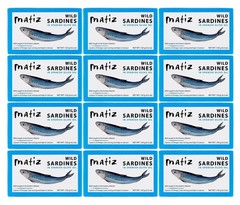 Sardines in Olive Oil, 4.2 Ounce Can (Pack of 12) Spanish Gourmet Wild Caught…