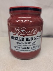 Koegel’s Pickled Red Hots 2.5 Lb. Jar Frankfurters Bologna In Spiced Vinegar