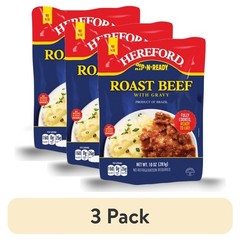 Fully Cooked Roast Beef with Gravy in Shelf Stable Pouch 10 oz 3 Pack