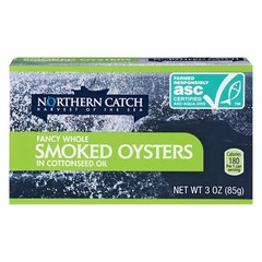 Northern Catch Smoked Oysters in Cottonseed Oil, 3 oz – Pack of 3