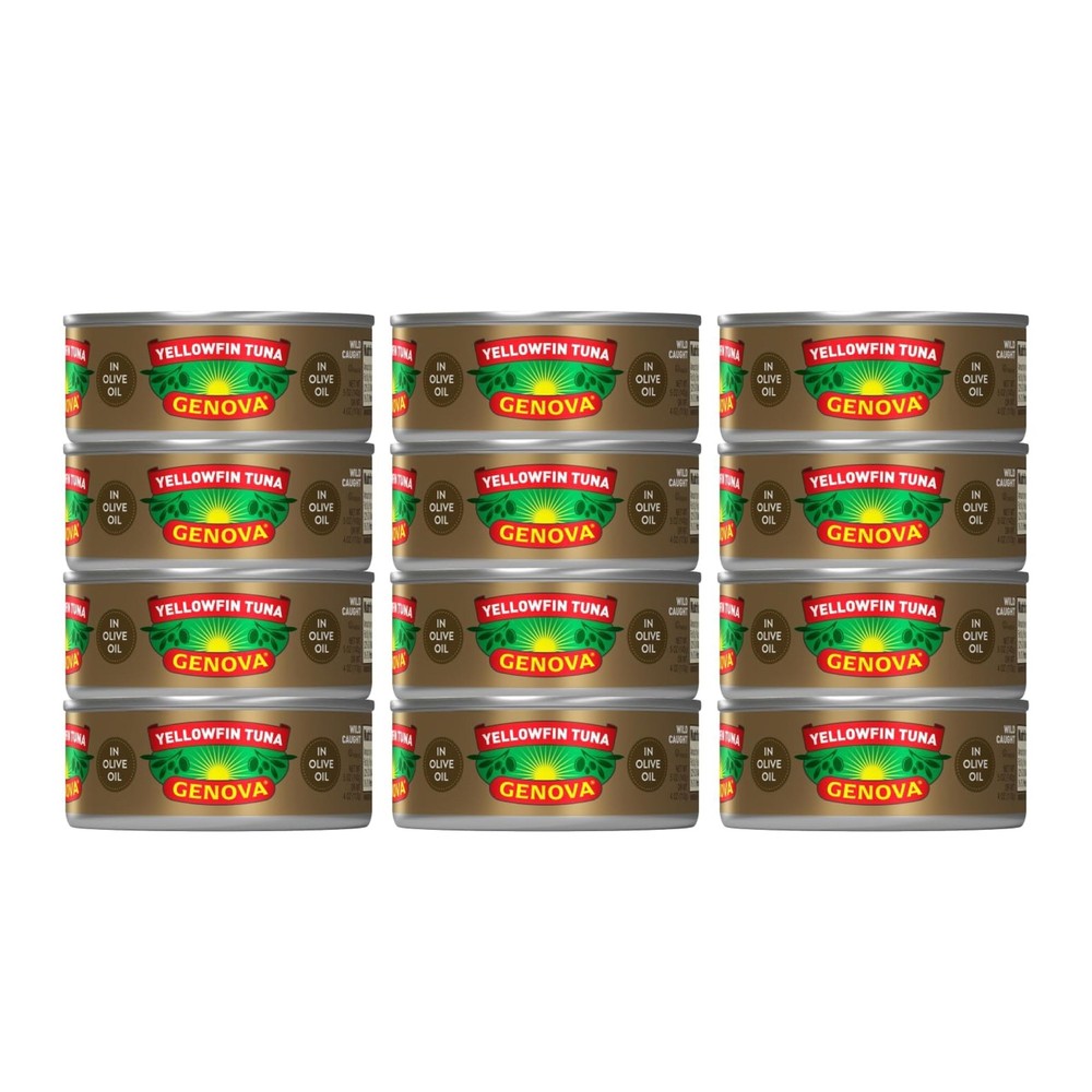 Yellowfin Tuna in Olive Oil, 5oz Cans (12 Pack), Wild Caught, Solid Light Tuna