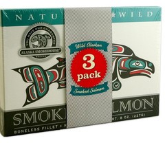 Best Alaskan Wild Smoked Salmon Hand Filleted (3x) 8 oz Gift Boxes (24 OZ Total)