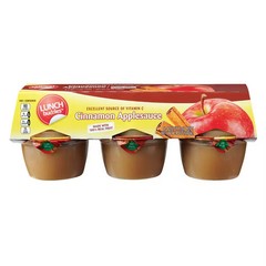 Lunch Buddies Cinnamon Applesauce Cups, 6 count – Pack of 3
