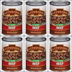 6 Canned 🇺🇸USA Made Keystone Meats Natural Beef 14.5oz Camping Food Exp 2031