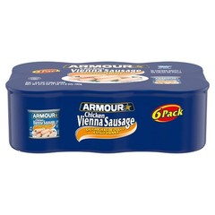 (2 pack) Armour Chicken Vienna Sausage, 4.6 oz Can, 6 Count Can
