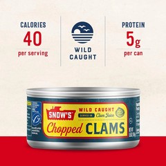 Snow’S Wild Caught Chopped Clams Canned 6.5 Oz Can Pack of 12