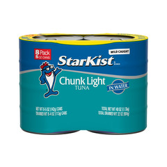 Chunk Light Tuna in Water 8-Pack 5oz Cans Protein Rich Canned Seafood Pantry