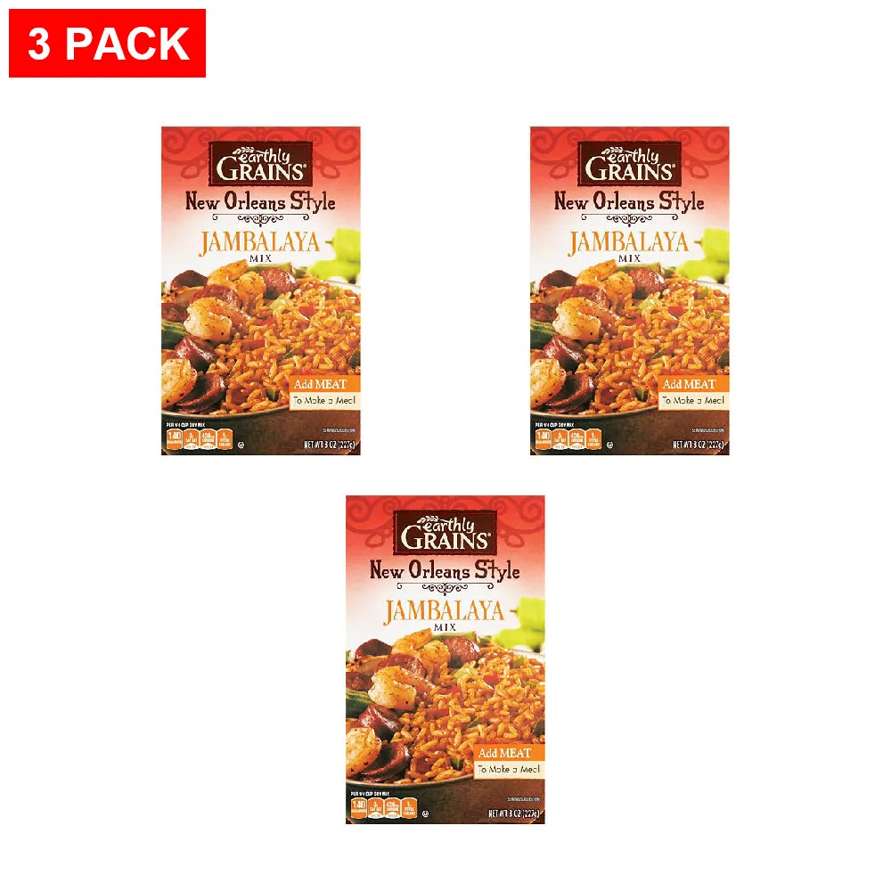Earthly Grains New Orleans Style Jambalaya Rice Mix, 8 oz – Pack of 3