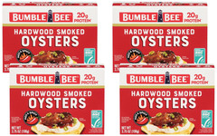 Canned Hardwood Smoked Oysters, 3.75 Oz Cans (Pack of 12) – Ready to Eat – 20G P
