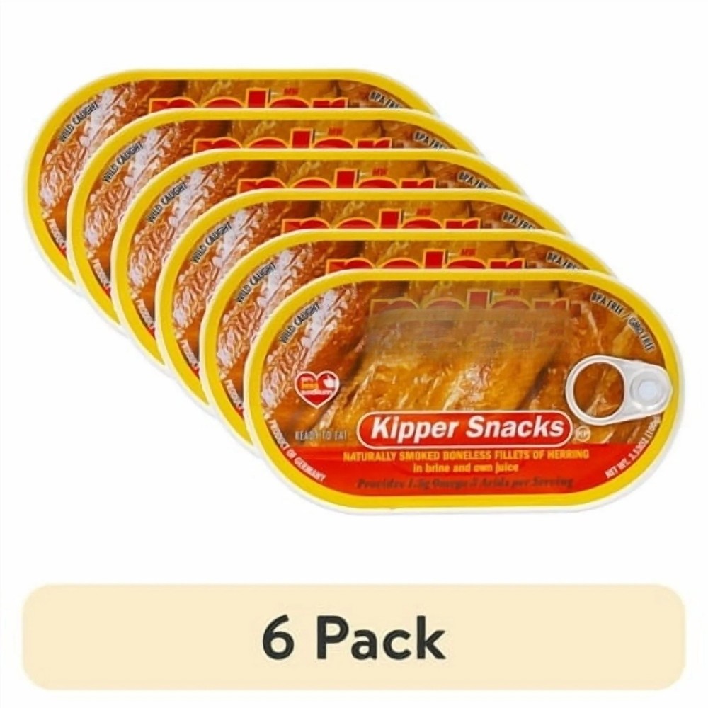(6 pack)Smoked Boneless Herring Kipper Snacks, 3.53 oz