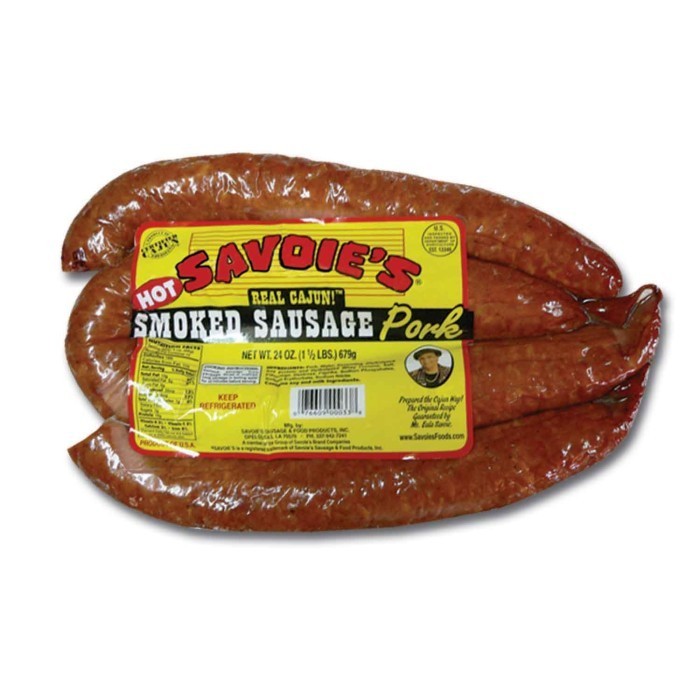 Savoie’s Hot Smoked Sausage 24 Oz (2 Pack)