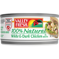 (12 Pack) Valley Fresh 100% Natural Chicken in Water – 10 oz Cans Bulk Meat Case