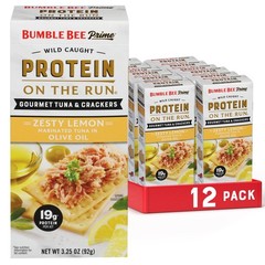 Prime Protein on the Run Snack Kit, Pack of 12 Gourmet Tuna Marinated in Oli…