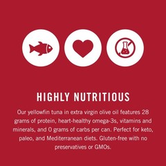 King Oscar Yellowfin Tuna in Extra Virgin Olive Oil, 5 Ounce Cans Pack of 6, …