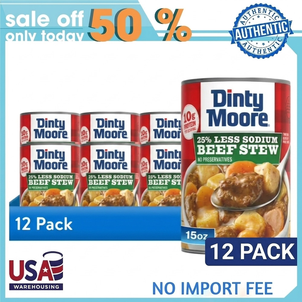 12 pack DINTY MOORE Beef Stew 25% Less Sodium 15oz Can