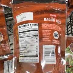 Kurtz Real Bacon Bits Pork Bacon Crumbles Pantry Preserved Meat