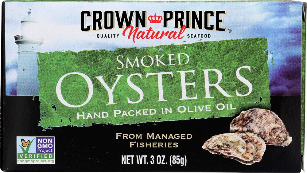 Natural Smoked Oysters in Pure Olive Oil, 3 Ounce
