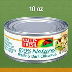VALLEY FRESH, Chuck Chicken in Water, White & Dark, 10 Ounce