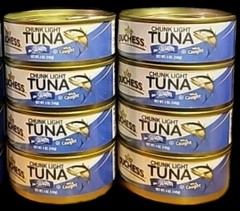 10 DUCHESS CHUNK LIGHT TUNA WILD CAUGHT IN WATER BB DATE: 2027 FREE SHIPPING USA