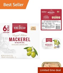 Mackerel in Olive Oil, 4.05 Ounce Can Pack of 6, Packaging May Vary, Skinless…