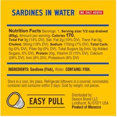No Salt Added Sardines – Wild Caught, Keto Snacks, 12-Pack