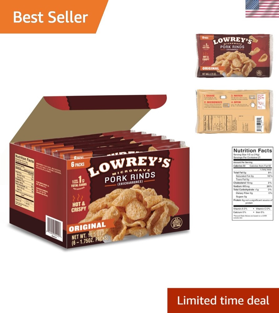 Gourmet Low-Carb Bacon Curls Chicharrones – Original Flavor, 1.75 Oz Pack