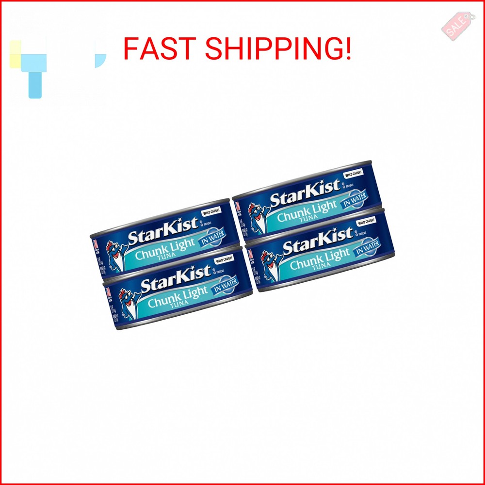 StarKist Chunk Light Tuna in Water, 5 oz (4 Pack) Canned Tuna Fish, Wild Caught,