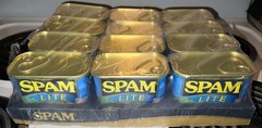 SPAM Lite, SPAM Canned Meat, 12 Oz Can, (12 Pack) Sealed Vintage Collectible
