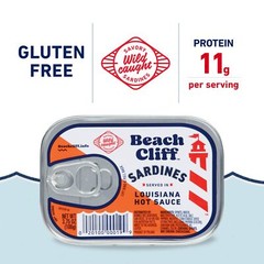 Beach Cliff Wild Caught Sardines in Louisiana Hot Sauce 3.75 oz Can Pack of 1…