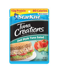 Tuna Creations Deli Style Tuna Salad, 3 Oz Pouch (24 Pack) Ready to Eat Wild Cau