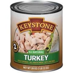Keystone All Natural Canned Turkey, 4-pack -(28 oz) – Fully Cooked, No Preserves