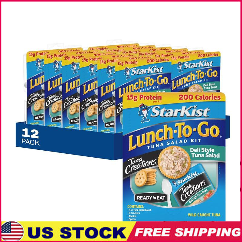 Ready To Eat Tuna Salad Kit Deli Style 4 oz Pouch 12 Pack Protein Healthy Snack
