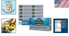 Sustainably Sourced Wild Anchovies in Water – Great Protein Snack (Pack of 12)