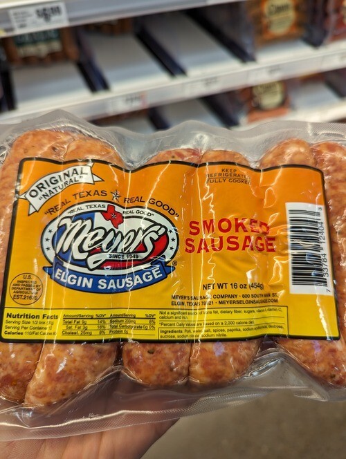 Meyer’s Elgin Smoked Sausage 16 Oz (4 Pack)