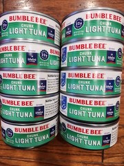 10 PACK OF CANS BUMBLE BEE CHUNK LIGHT TUNA IN WATER NET WT 5 OZ EA.12/2025
