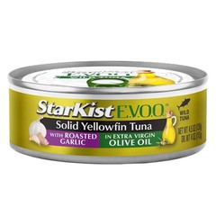 High-Protein E.V.O.O. Yellowfin Tuna – Roasted Garlic Flavor, 4.5 oz, 12 Pack