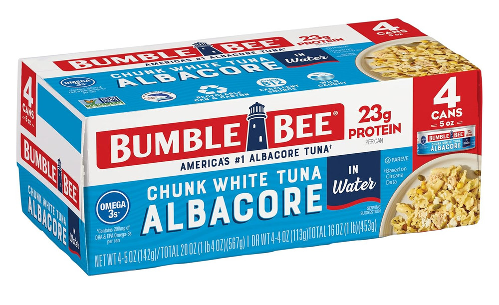 Chunk White Albacore Tuna in Water, 5 Oz Can (Pack of 4) – Wild Caught Tuna – 23