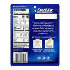 Albacore White Tuna in Water, 6.4 Oz Pouch (1 Pack) Ready to Eat Wild Caught Tun