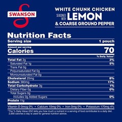 Swanson Lemon and Pepper🥪 Fully Cooked Chicken, 2.6 OZ (Pack of 12)