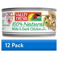 (12 pack) 100% Natural* White and Dark Chicken in Water,Shelf Stable Canned meat