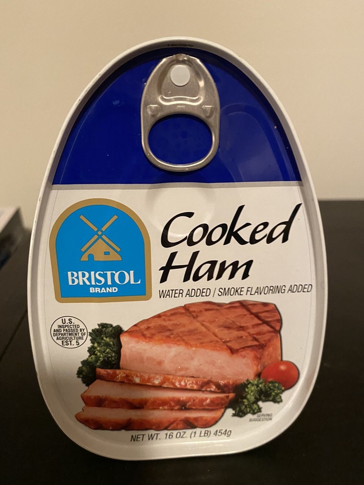 Bristol Cooked Ham Canned 16oz Fully Cooked 1lb Can Ready To Eat Fast Ship