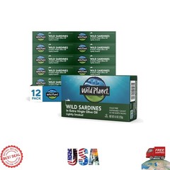 Tender Wild Sardines in EVOO – Gluten-Free, 12 Pack, Rich in Protein & Omega-3s