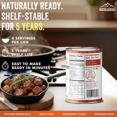 Mountain Essentials All Natural Canned Beef 14.5 oz 8 Servings, 11g Protein p…