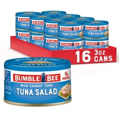 Tuna Salad Snackers – Ready to Eat, 9g Protein, 3 oz Easy Open Can (Pack of 16)
