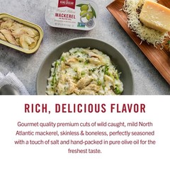 King Oscar Mackerel in Olive Oil, 4.05 Ounce Can, 6-Pack, Skinless & Boneless