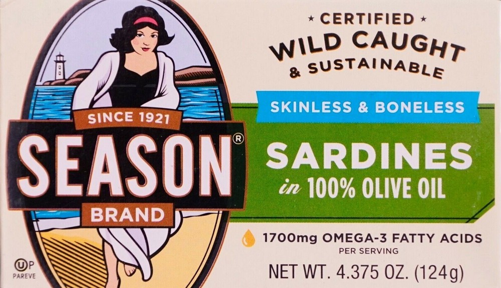 Season Sardines in Olive Oil, 4.375-ounce (Pack of 6) -Best Before Dec 31, 2025