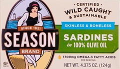Season Sardines in Olive Oil, 4.375-ounce (Pack of 6) -Best Before Dec 31, 2025